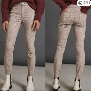 Pilcro beige & dusty blue patterned jeans jeggings